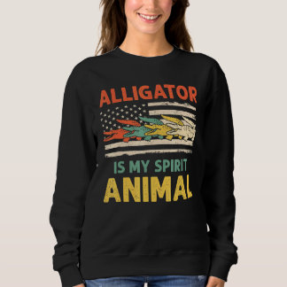 Sweatshirt Alligator vintage Animaux Drapeau américain