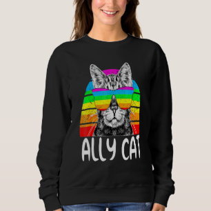 Sweatshirt Ally Chat Rainbow Lunettes de soleil Lgbt Gay prid