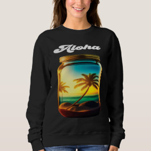 Sweatshirt Aloha Hawaï Île Hawaïenne Plage de Palmiers Planch