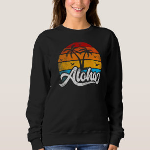 Sweatshirt Aloha Hawaii Hawaiian Island Palm Beach Surf board