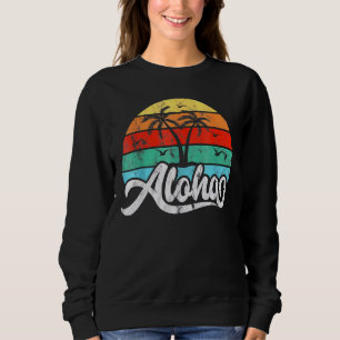 Sweatshirt Aloha Hawaii Hawaiian Island Palm Beach Surf board