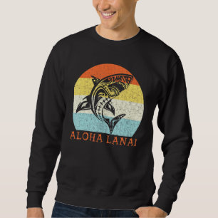 Sweatshirt Aloha Lanai Requin tribal Vintage Hawaiian Island