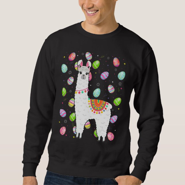 Sweatshirt Alpaca Bunny Oeuf de Pâques Drôle Alpaca Pâques Su (Devant)