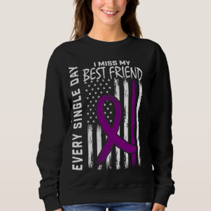 Sweatshirt Alzheimers Awareness Meilleur Ami Drapeau Américai