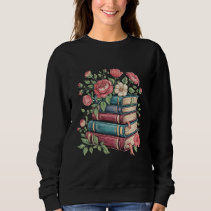 Sweatshirt Amateur de livres enseignant Retour à l'école Fleu