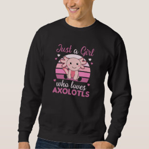 Sweatshirt Amateurs Axolotl Animaux Douces Pour Filles Roses