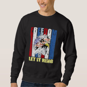 Sweatshirt American Bald Eagle Us Drapeau Let Freedom Ring 4t