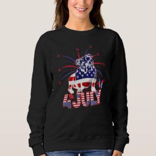 Sweatshirt American Flag Bulldog 4 juillet Casquette Firework