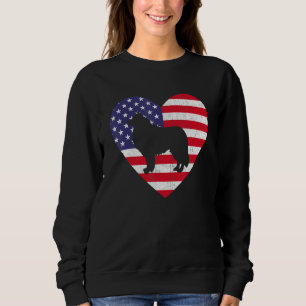 Sweatshirt American Flag Heart Rough Collie Chien 4 juillet P