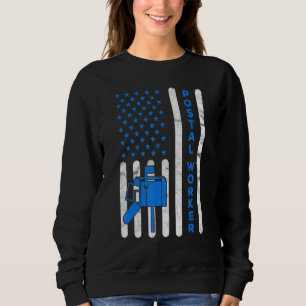 Sweatshirt American Flag Postal Worker Livraison Poste de cou