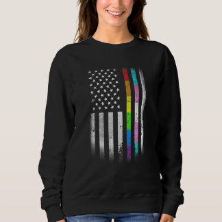 Sweatshirt American Flag Rainbow Homexion Rights LGBTQ Bise