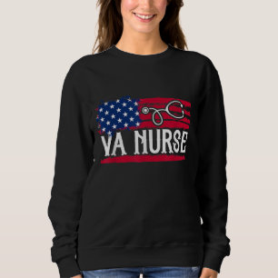 Sweatshirt American Flag VA Nurse Patriotic 4 juillet Vinta