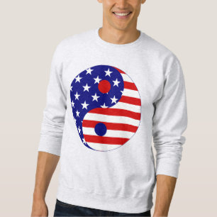 Sweatshirt american flag yin yang usa