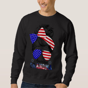Sweatshirt American Grandma Messy Bun Matching Famille 4ème D