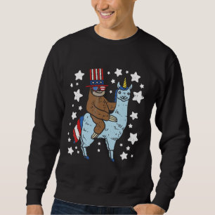 Sweatshirt American Llama Sloth Funny Usa Llamacorn Animal 4t