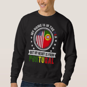 Sweatshirt American Portugais Flag Heart Portgual Américain P