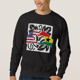 Sweatshirt Amérique USA Américain Ghana Ghanéen Mélanine Mixt