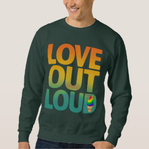 Sweatshirt Amour à haute voix Typographie Rétro Fière Personn
