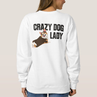 Sweatshirt Amoureuse minimaliste du Corgi gallois "Crazy Dog