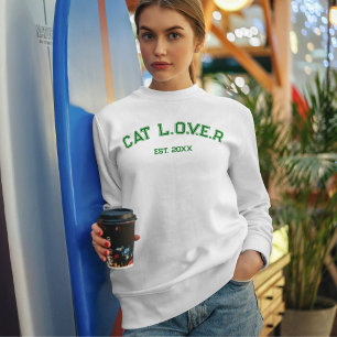 Sweatshirt Amoureux de chats mignon élégant minimaliste perso