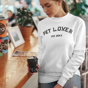 Sweatshirt Amoureux des animaux personnalisé minimaliste élég