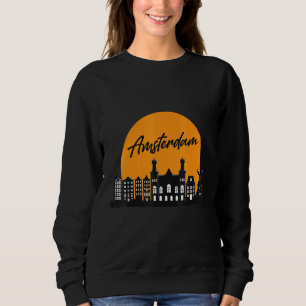 Sweatshirt Amsterdam Skyline Souvenir Néerlandais Tourisme Pa