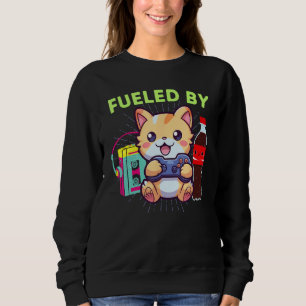 Sweatshirt Amusant Alimenté Par Gamer Cat Soda Pop & Les anné