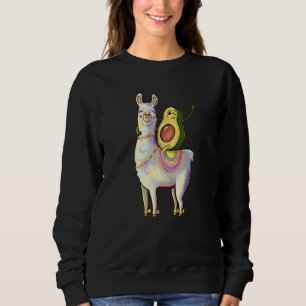 Sweatshirt Amusant Avocado équitation sur un animal Llama Alp
