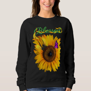 Sweatshirt Amusant Frais Bénédiction Message Tournesol D'été
