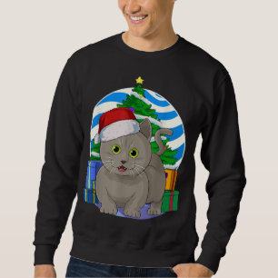 Sweatshirt Amusante Munchkin Chat Père Noël Décor Arbre de No