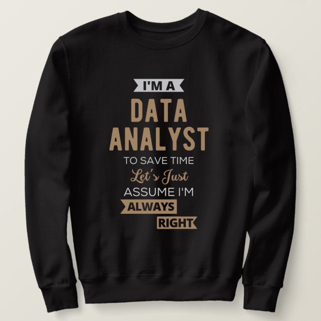 Sweatshirt Analyste de données (Design devant)