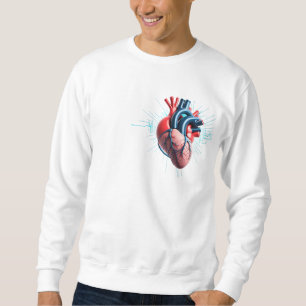 Sweatshirt Anatomical Heart with EKG – Medical Art Design