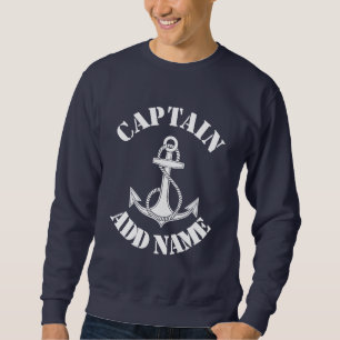 Sweatshirt Ancrage de nom de capitaine personnalisé