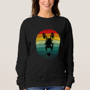 Sweatshirt Âne de style rétro coucher de soleil Âne vintage C