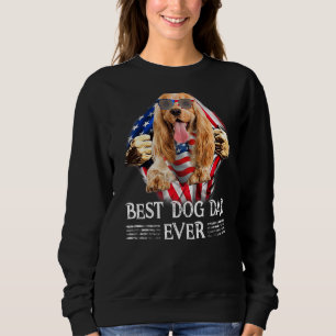Sweatshirt Anglais Cocker Espaniel Papa Drapeau Américain 4èm