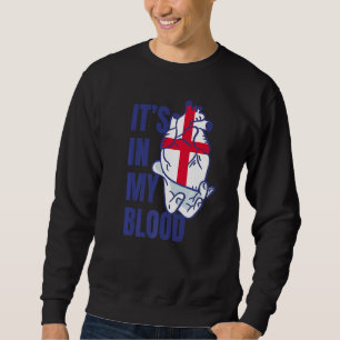 Sweatshirt Anglais Drapeau Heart Veines sang main Angleterre