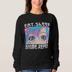 Sweatshirt Anime de sommeil de manger répéter