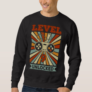 Sweatshirt Anniversaire Garçon Niveau 9 Jeu vidéo déverrouill