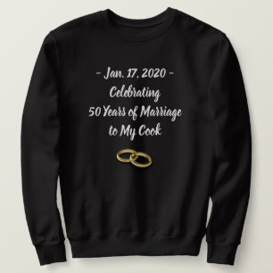 Sweatshirt Anniversaire Mariage drôle Hommes sur mesure Noir