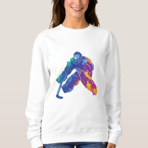 Sweatshirt Aquarelle Hockey sur glace Goalie