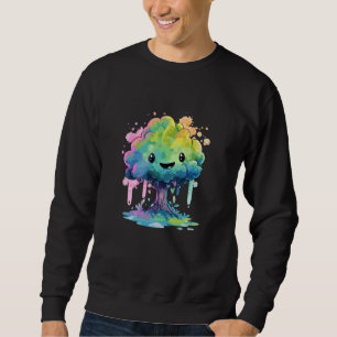 Sweatshirt Arbre arc-en-ciel heureux mignon kawaii nature fan