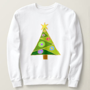 Sweatshirt Arbre de Noël coloré Art Abstrait à porter
