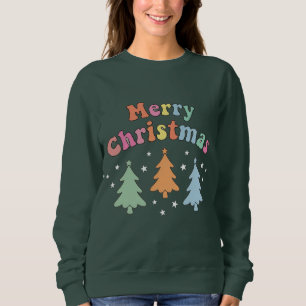 Sweatshirt Arbre de Noël coloré Joyeux Noël