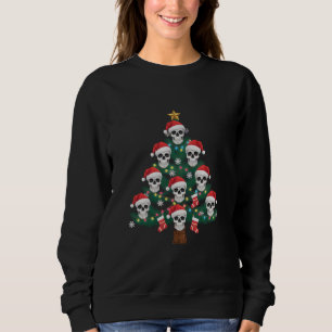 Sweatshirt Arbre de Noël crâne Pijama Cool squelette Santa