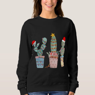 Sweatshirt Arbre de Noël de Cactus lumières Cactus Amateurs d