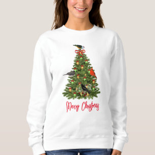 Sweatshirt Arbre de Noël et oiseaux chanteurs pour les amoure