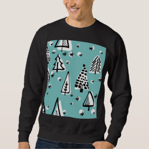 Sweatshirt Arbres de Noël scandinaves : graphismes vintages.