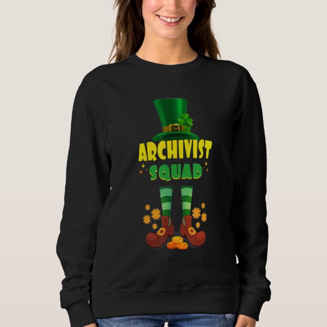 Sweatshirt Archiviste Squad Funny Irish St Patrick Day (Devant)