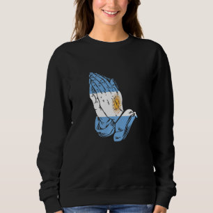 Sweatshirt Argentine Drapeau Des Mains De Prière Camisa De Ar