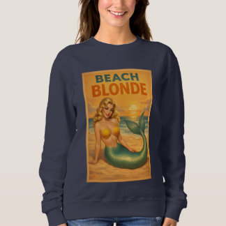 Sweatshirt Art de sirène pin-up blonde de plage Vie côtière r